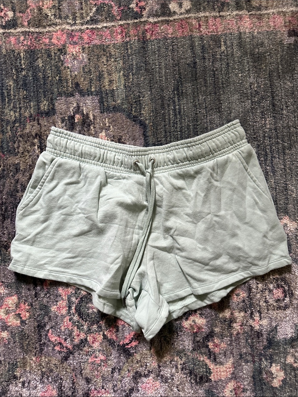 Auden Mint Green High-Waist Drawstring Lounge Shorts Cozy Fall Comfy Girly M